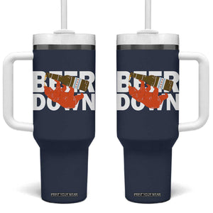 Funny Drinking Bear Beer Down Tumbler With Handle Tailgate Gift for Football Fans TS02 One Size: 40 oz Navy Print Your Wear