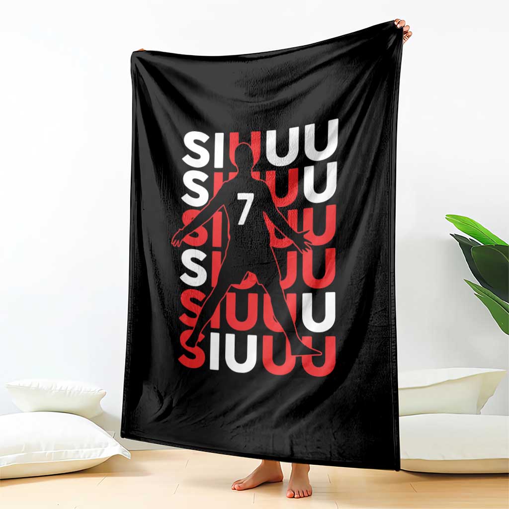 Siuuuu Celebration Number 7 Seven Soccer Fans Throw Blanket TS02 Print Your Wear
