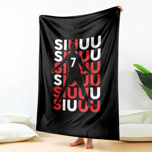Siuuuu Celebration Number 7 Seven Soccer Fans Throw Blanket TS02 Print Your Wear