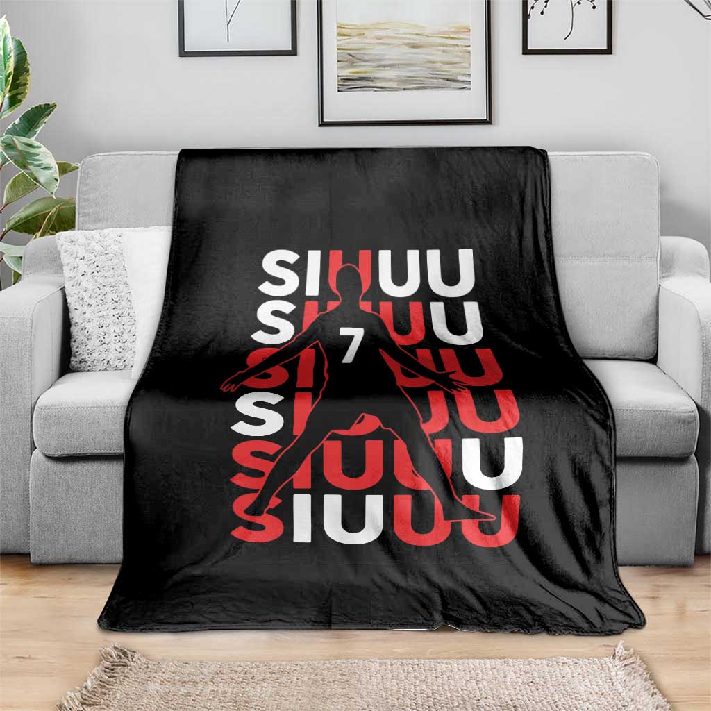 Siuuuu Celebration Number 7 Seven Soccer Fans Throw Blanket TS02 Print Your Wear