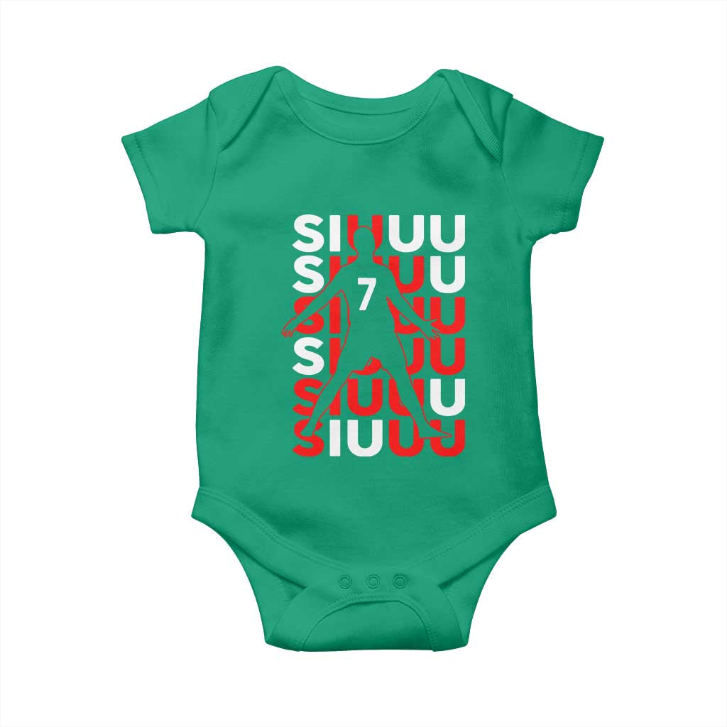 Siuuuu Celebration Number 7 Seven Soccer Fans Baby Onesie TS02 Irish Green Print Your Wear