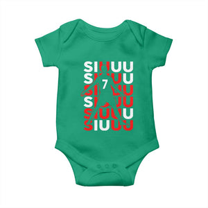 Siuuuu Celebration Number 7 Seven Soccer Fans Baby Onesie TS02 Irish Green Print Your Wear