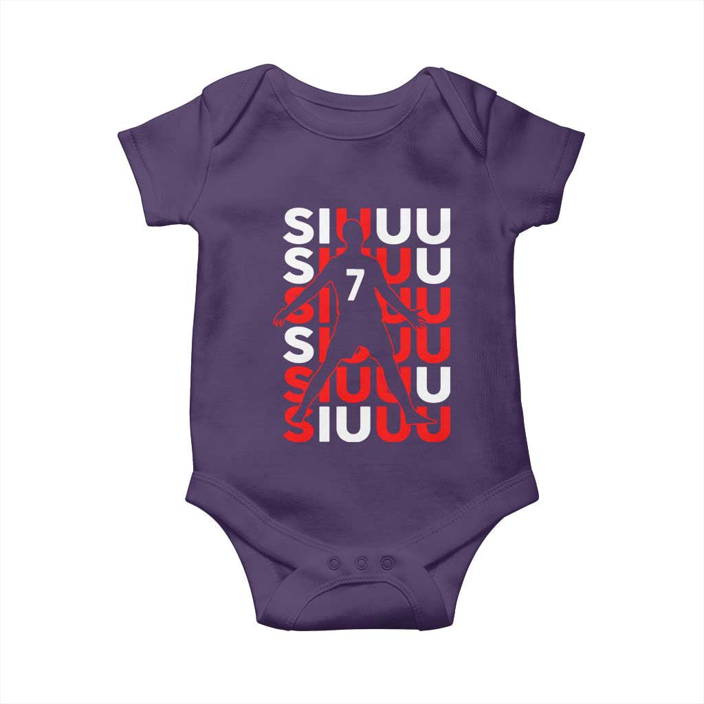 Siuuuu Celebration Number 7 Seven Soccer Fans Baby Onesie TS02 Purple Print Your Wear