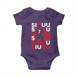 Siuuuu Celebration Number 7 Seven Soccer Fans Baby Onesie TS02 Purple Print Your Wear