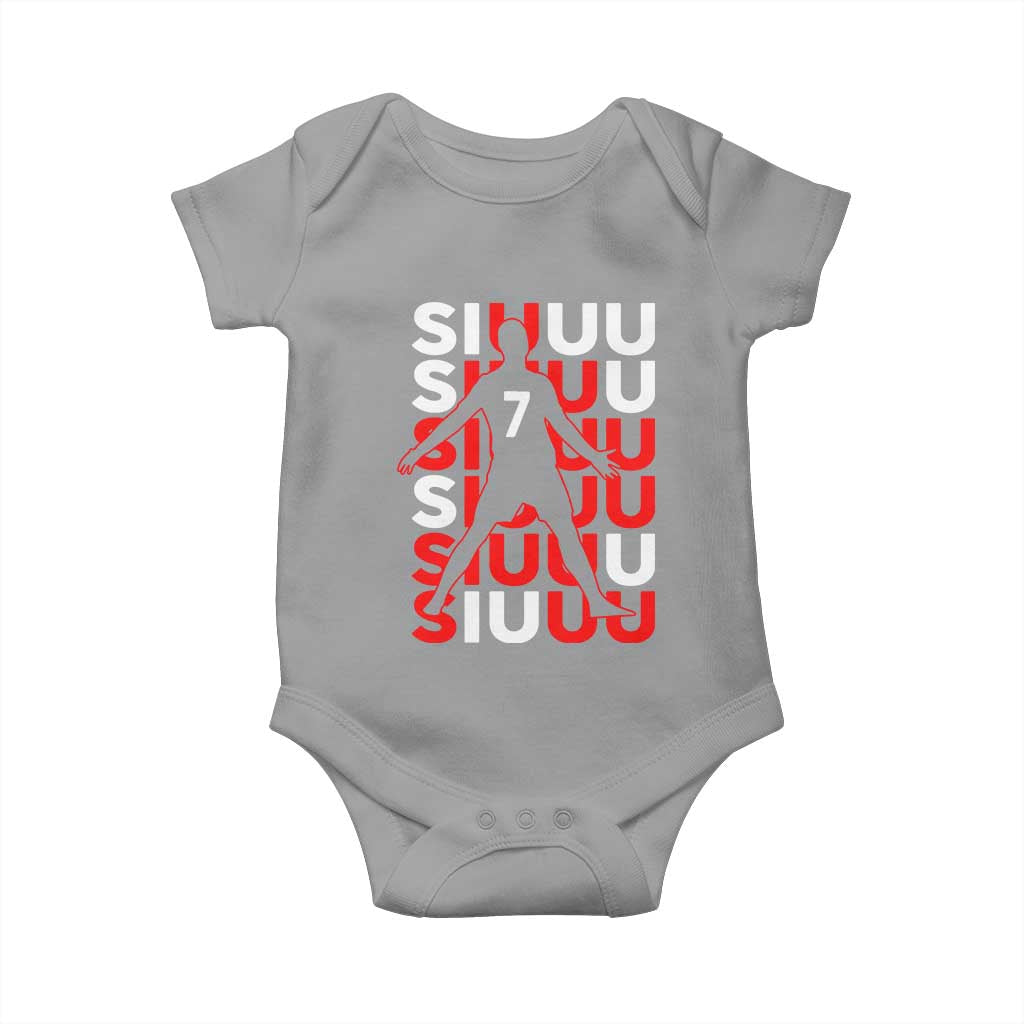 Siuuuu Celebration Number 7 Seven Soccer Fans Baby Onesie TS02 Sport Gray Print Your Wear
