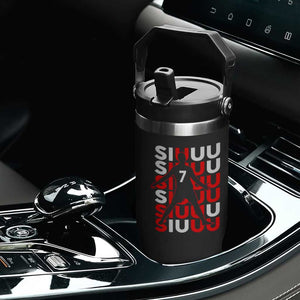 Siuuuu Celebration Number 7 Seven Soccer Fans Flip Straw Tumbler TS02 Print Your Wear