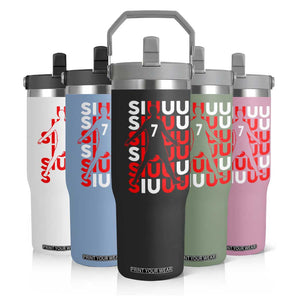 Siuuuu Celebration Number 7 Seven Soccer Fans Flip Straw Tumbler TS02 Print Your Wear