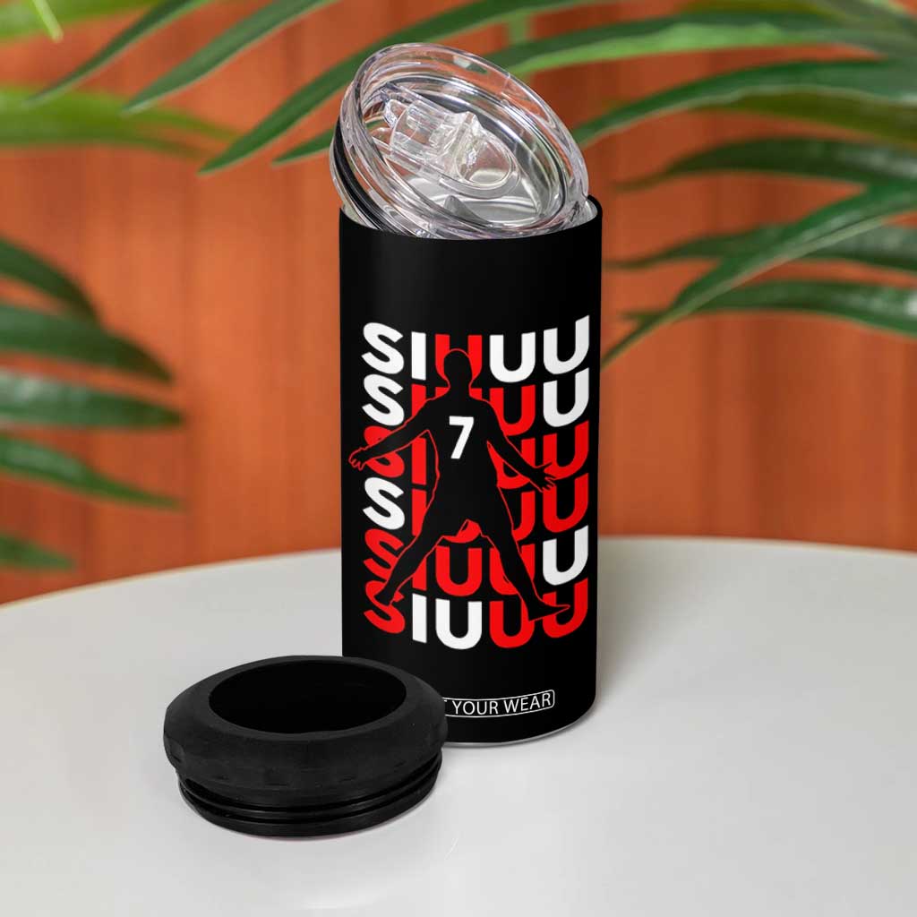 Siuuuu Celebration Number 7 Seven Soccer Fans 4 in 1 Can Cooler Tumbler TS02 Print Your Wear