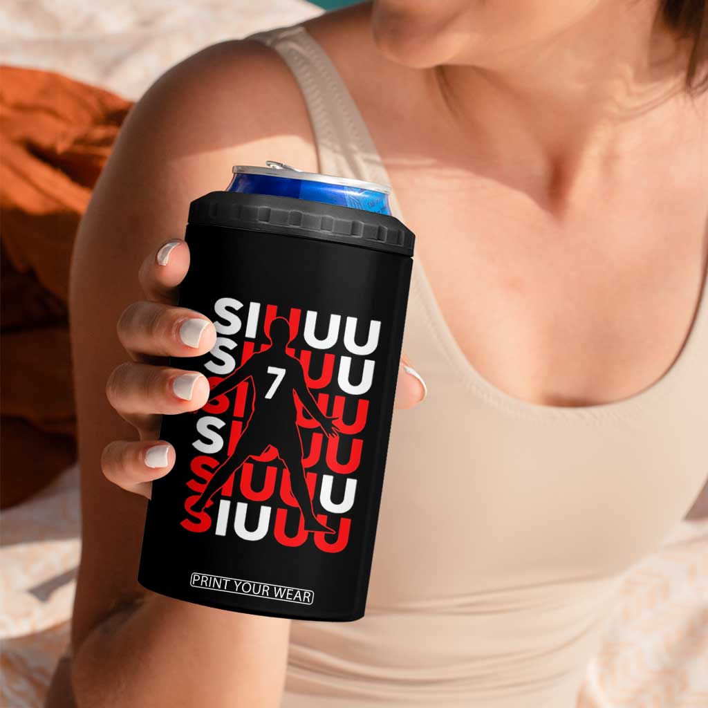 Siuuuu Celebration Number 7 Seven Soccer Fans 4 in 1 Can Cooler Tumbler TS02 Print Your Wear