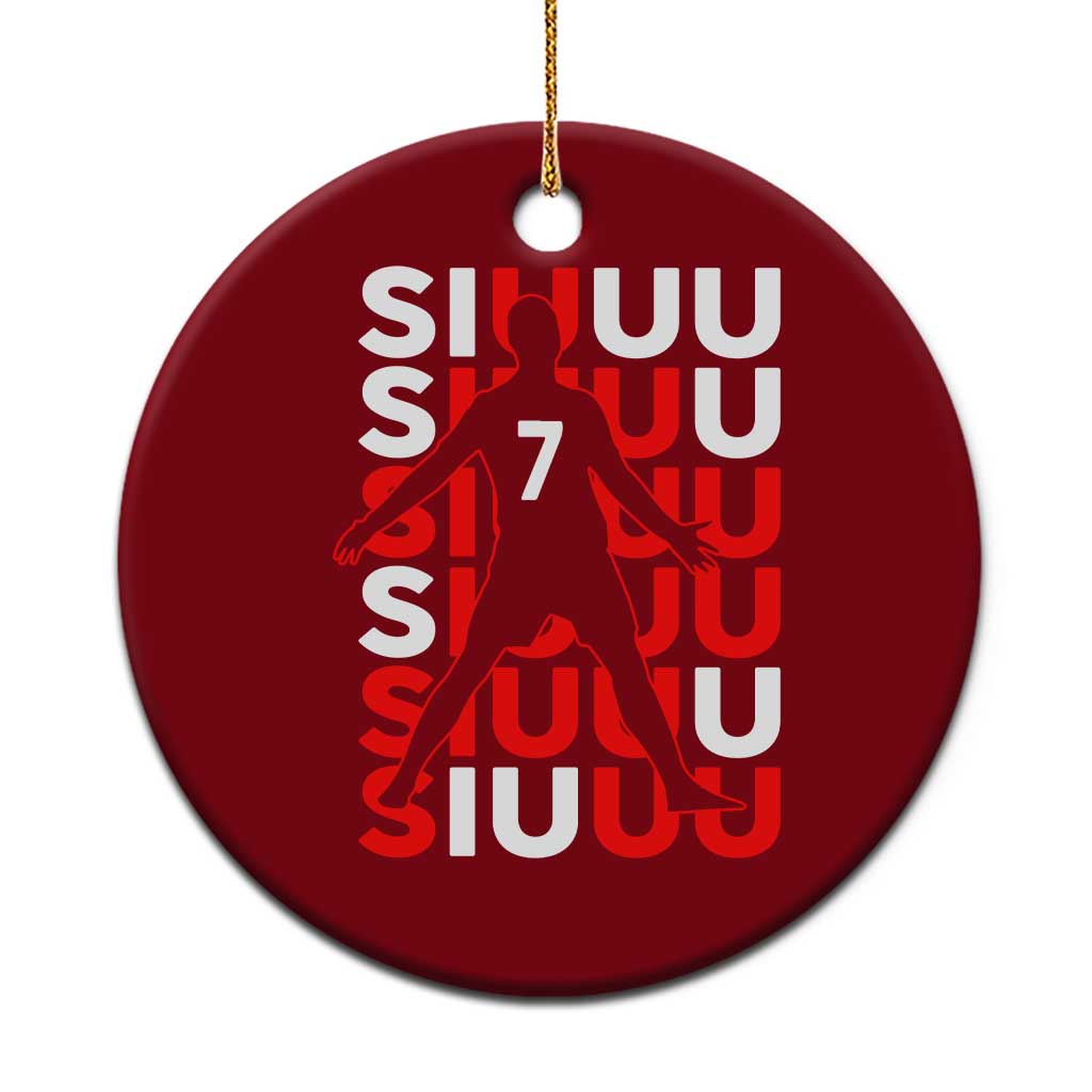 Siuuuu Celebration Number 7 Seven Soccer Fans Ceramic Ornament TS02 1pc Red Print Your Wear