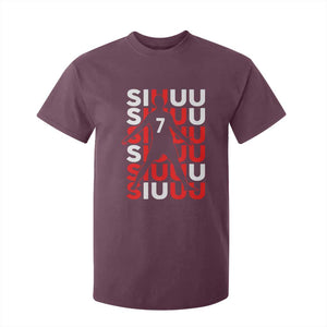 Siuuuu Celebration Number 7 Seven Soccer Fans T Shirt For Kid TS02 Maroon Print Your Wear