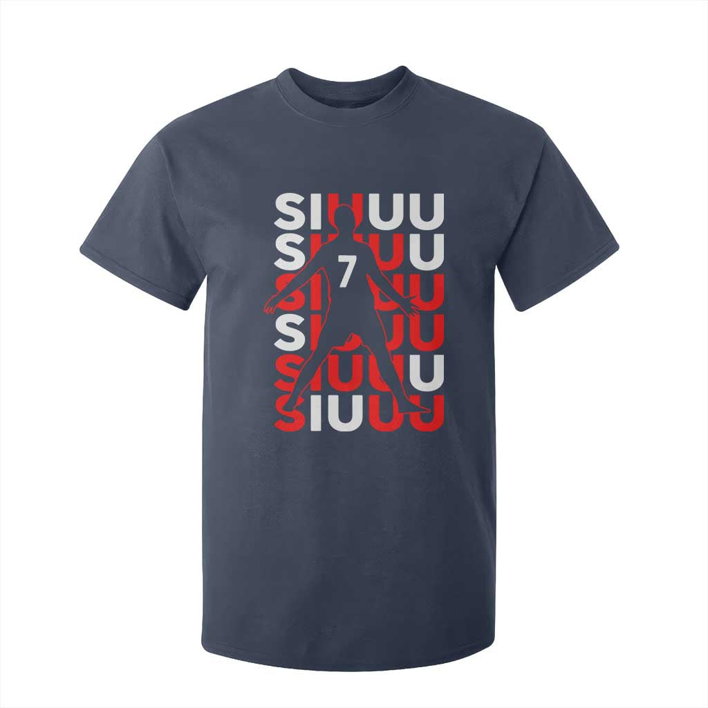 Siuuuu Celebration Number 7 Seven Soccer Fans T Shirt For Kid TS02 Navy Print Your Wear