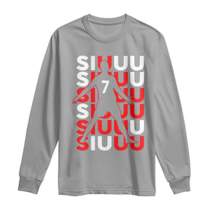 Siuuuu Celebration Number 7 Seven Soccer Fans Long Sleeve Shirt TS02 Sport Gray Print Your Wear