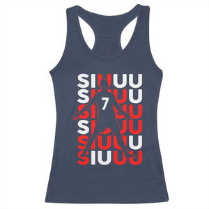 Siuuuu Celebration Number 7 Seven Soccer Fans Racerback Tank Top TS02 Navy Print Your Wear