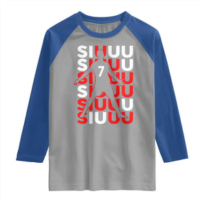 Siuuuu Celebration Number 7 Seven Soccer Fans Raglan Shirt TS02 Sport Gray Royal Print Your Wear