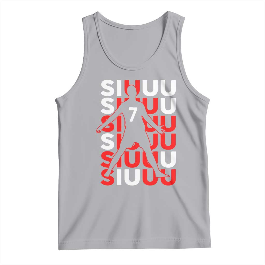 Siuuuu Celebration Number 7 Seven Soccer Fans Tank Top TS02 Athletic Heather Print Your Wear