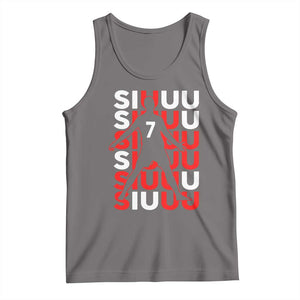 Siuuuu Celebration Number 7 Seven Soccer Fans Tank Top TS02 Deep Heather Print Your Wear