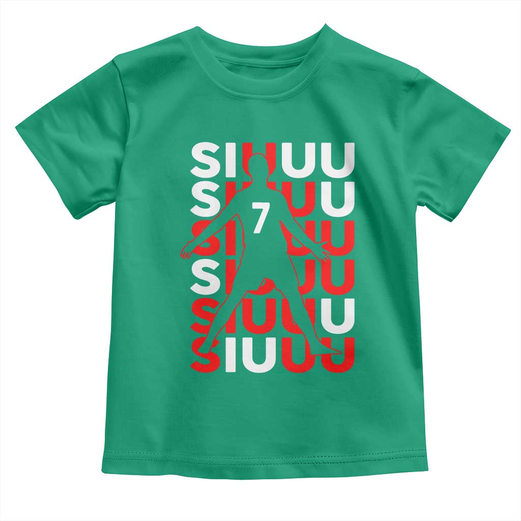 Siuuuu Celebration Number 7 Seven Soccer Fans Toddler T Shirt TS02 Irish Green Print Your Wear
