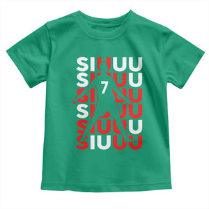 Siuuuu Celebration Number 7 Seven Soccer Fans Toddler T Shirt TS02 Irish Green Print Your Wear