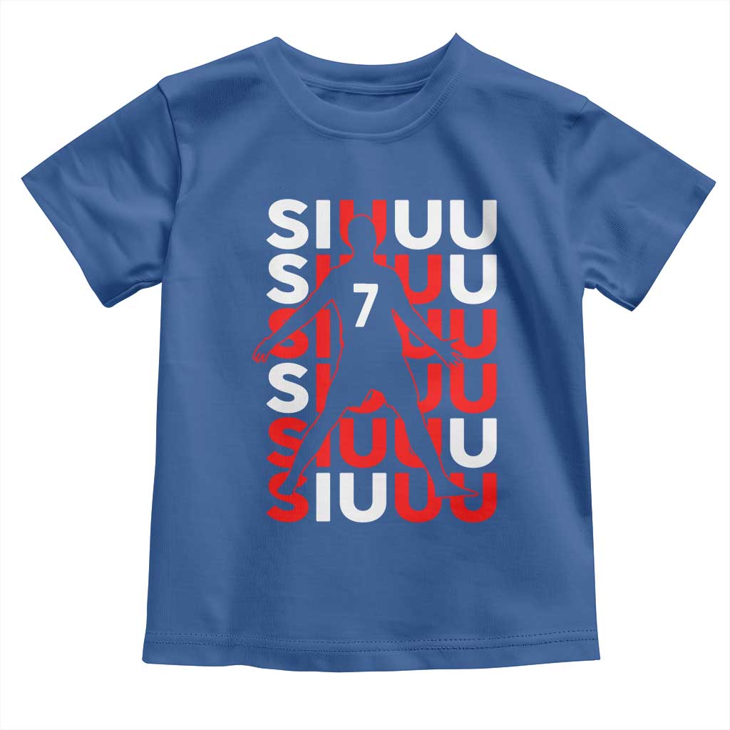 Siuuuu Celebration Number 7 Seven Soccer Fans Toddler T Shirt TS02 Royal Blue Print Your Wear