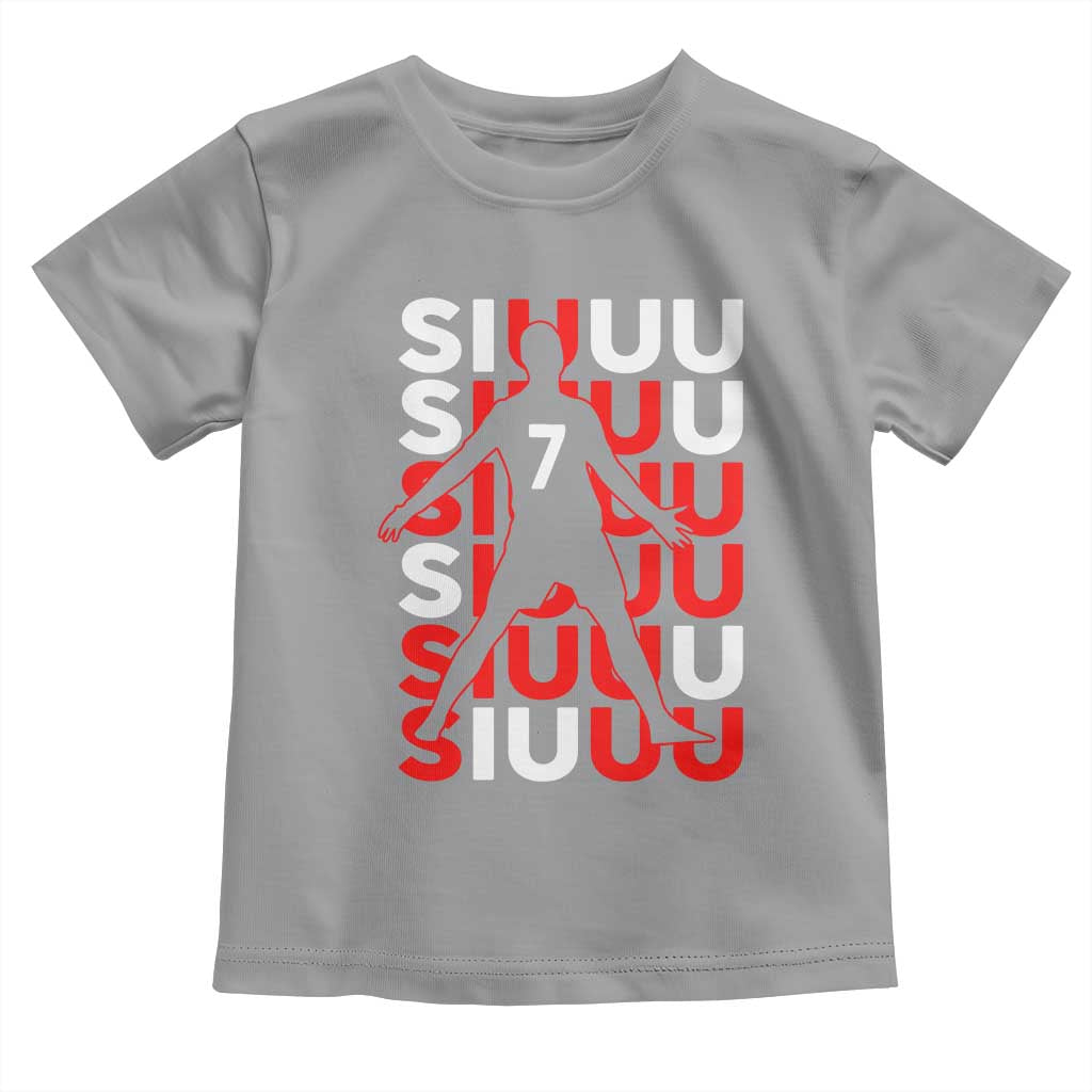 Siuuuu Celebration Number 7 Seven Soccer Fans Toddler T Shirt TS02 Sport Gray Print Your Wear