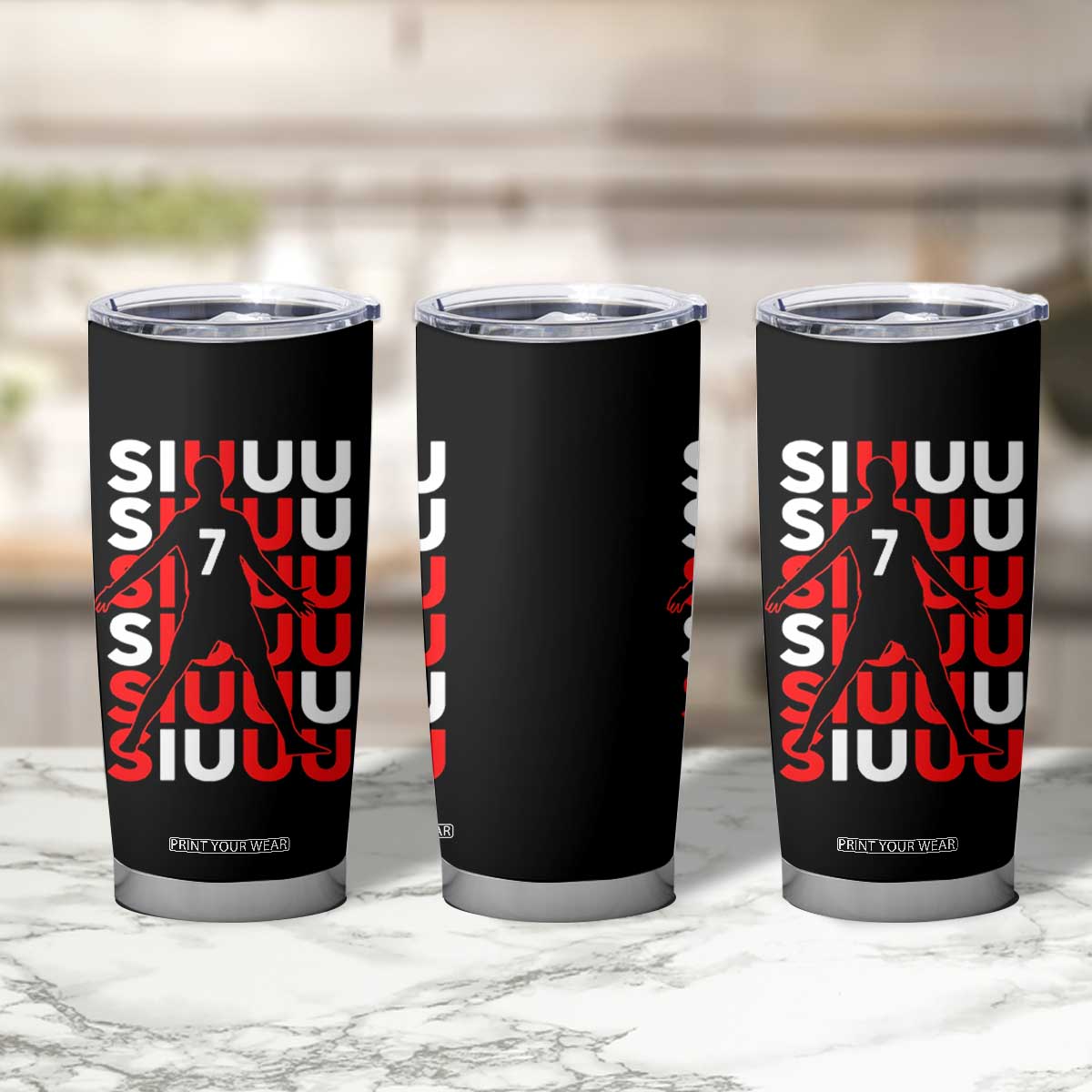 Siuuuu Celebration Number 7 Seven Soccer Fans Tumbler Cup TS02 Print Your Wear