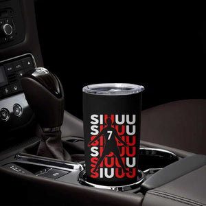 Siuuuu Celebration Number 7 Seven Soccer Fans Tumbler Cup TS02 Print Your Wear