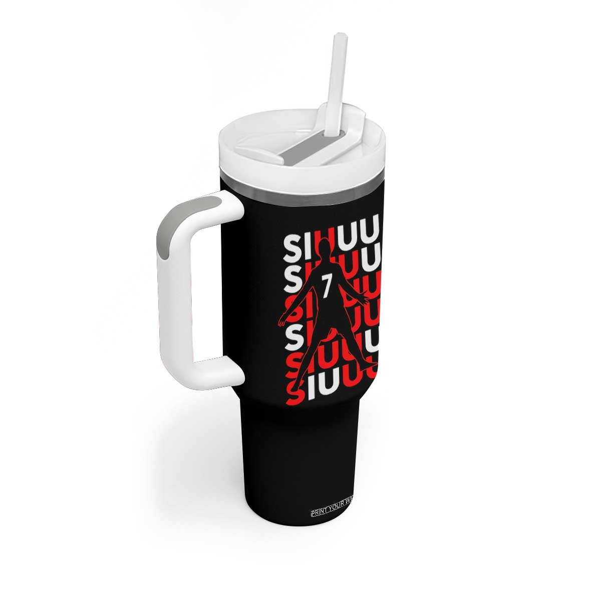 Siuuuu Celebration Number 7 Seven Soccer Fans Tumbler With Handle TS02 Print Your Wear