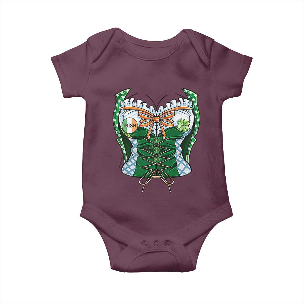 Funny St Patricks Day Baby Onesie Women Leprechaun Costume TS02 Maroon Print Your Wear