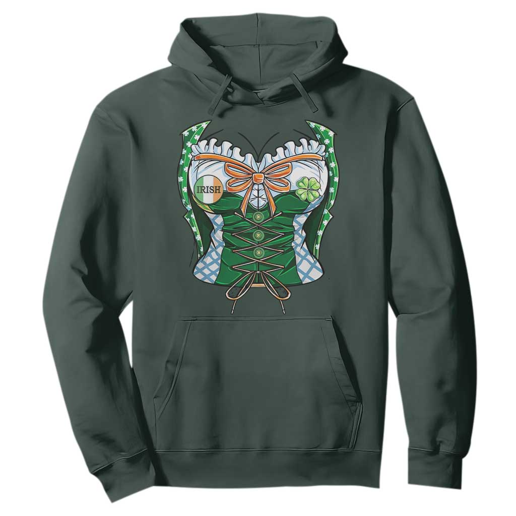 Funny St. Patricks Day Hoodie Women Leprechaun Costume TS02 Dark Forest Green Printyourwear