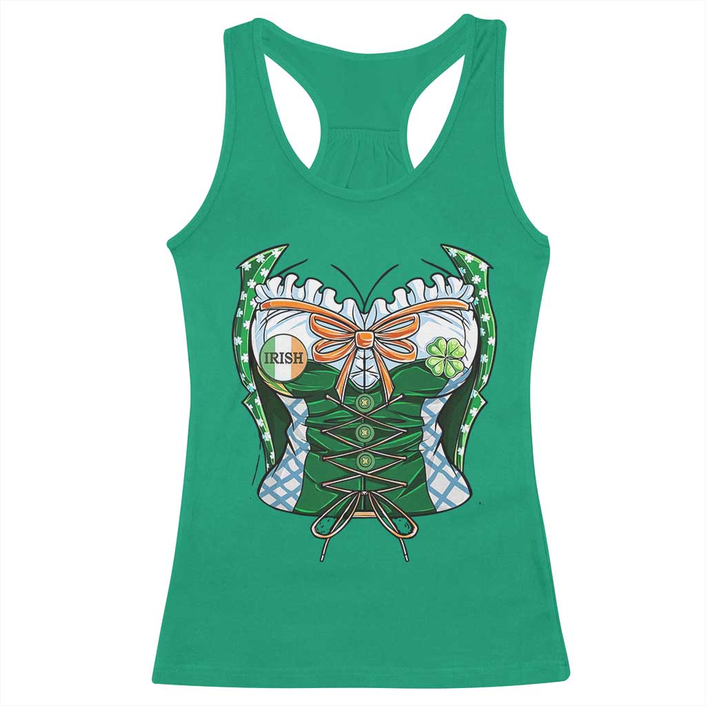 Funny St Patricks Day Racerback Tank Top Women Leprechaun Costume TS02 Irish Green Print Your Wear