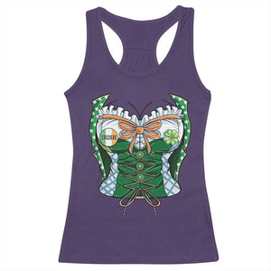 Funny St Patricks Day Racerback Tank Top Women Leprechaun Costume TS02 Purple Print Your Wear