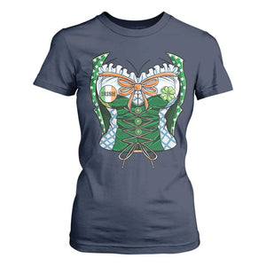 Funny St Patricks Day T Shirt For Women Women Leprechaun Costume TS02 Navy Print Your Wear