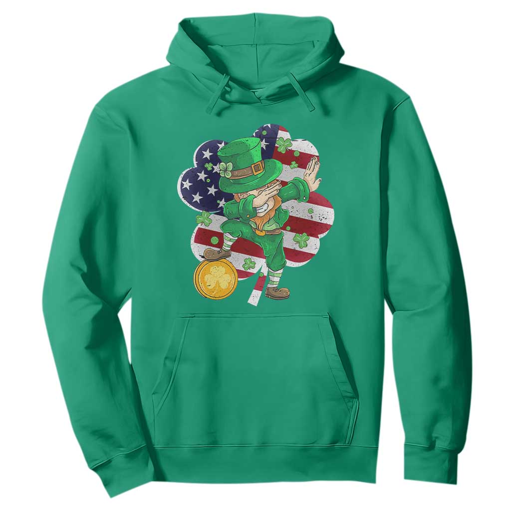Cute St. Patricks Day Hoodie Dabbing Leperchaun American Flag Shamrock TS02 Irish Green Printyourwear