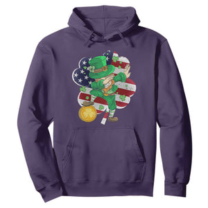Cute St. Patricks Day Hoodie Dabbing Leperchaun American Flag Shamrock TS02 Purple Printyourwear