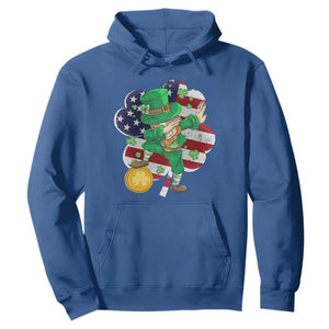Cute St. Patricks Day Hoodie Dabbing Leperchaun American Flag Shamrock TS02 Royal Blue Printyourwear