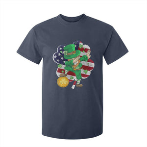Cute St Patricks Day T Shirt For Kid Dabbing Leperchaun American Flag Shamrock TS02 Navy Print Your Wear
