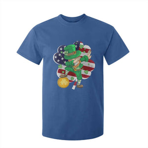 Cute St Patricks Day T Shirt For Kid Dabbing Leperchaun American Flag Shamrock TS02 Royal Blue Print Your Wear