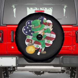 Cute St Patricks Day Spare Tire Cover Dabbing Leperchaun American Flag Shamrock TS02 Black Print Your Wear