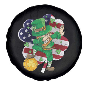 Cute St Patricks Day Spare Tire Cover Dabbing Leperchaun American Flag Shamrock TS02 Print Your Wear