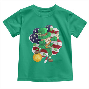Cute St Patricks Day Toddler T Shirt Dabbing Leperchaun American Flag Shamrock TS02 Irish Green Print Your Wear