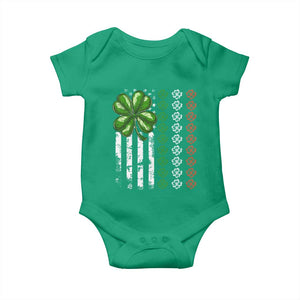 Funny St Patricks Day Baby Onesie Shamrock American Flag TS02 Irish Green Print Your Wear