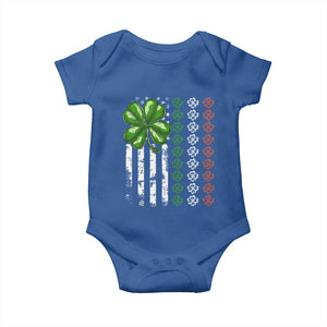 Funny St Patricks Day Baby Onesie Shamrock American Flag TS02 Royal Blue Print Your Wear