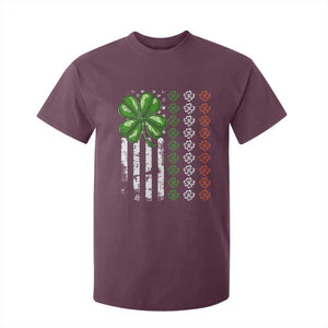 Funny St Patricks Day T Shirt For Kid Shamrock American Flag TS02 Maroon Print Your Wear
