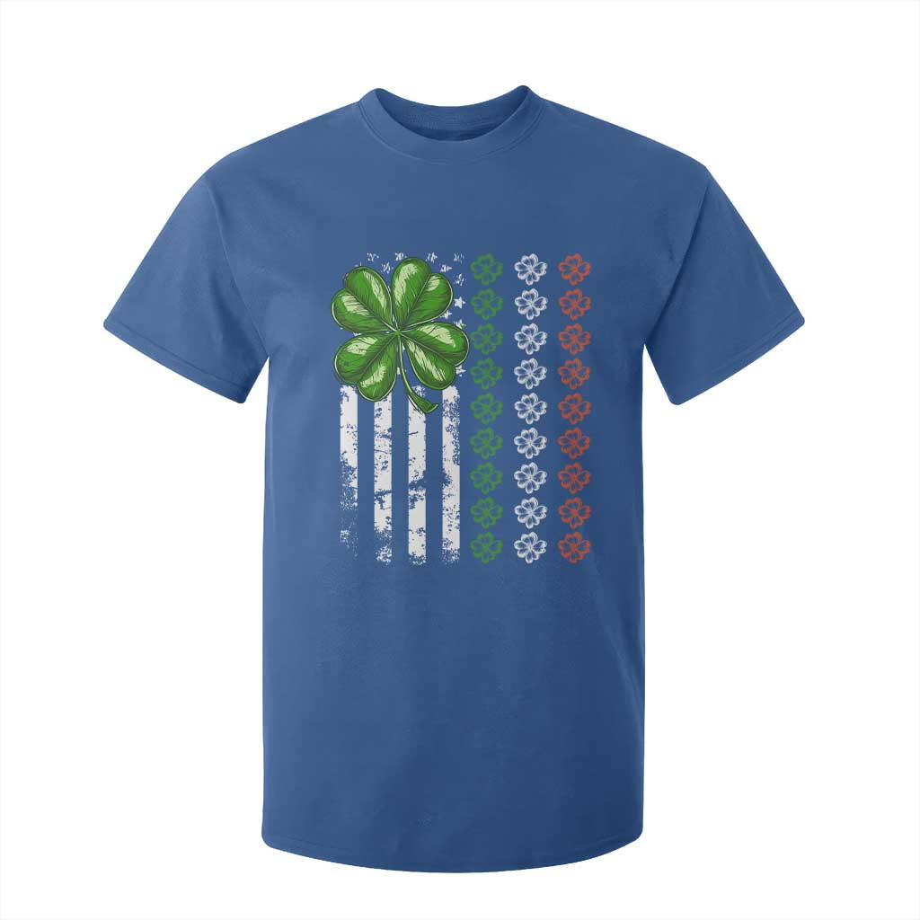 Funny St Patricks Day T Shirt For Kid Shamrock American Flag TS02 Royal Blue Print Your Wear