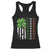 Funny St Patricks Day Racerback Tank Top Shamrock American Flag TS02 Black Print Your Wear