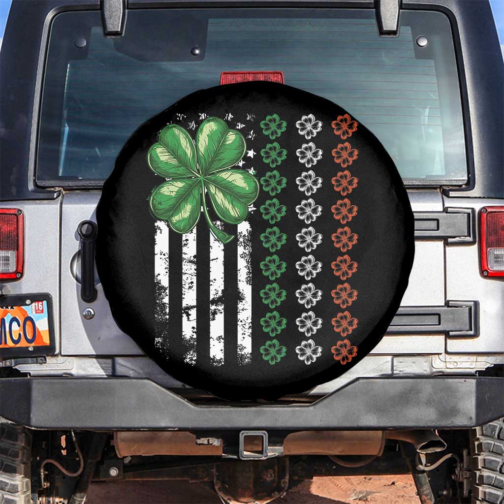 Funny St Patricks Day Spare Tire Cover Shamrock American Flag TS02 No hole Black Print Your Wear