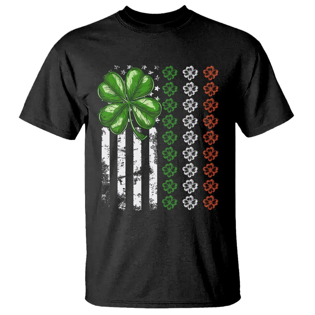 Funny St. Patricks Day T Shirt Shamrock American Flag TS02 Black Printyourwear