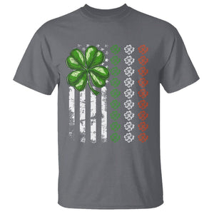 Funny St. Patricks Day T Shirt Shamrock American Flag TS02 Charcoal Printyourwear