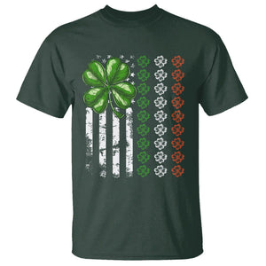 Funny St. Patricks Day T Shirt Shamrock American Flag TS02 Dark Forest Green Printyourwear